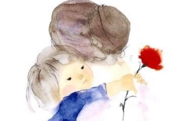 안겨있는 소녀 그림