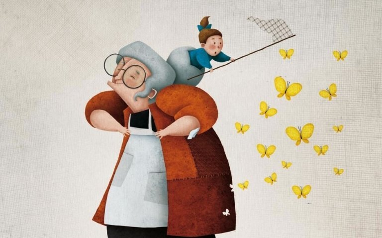 나비 잡는 손녀